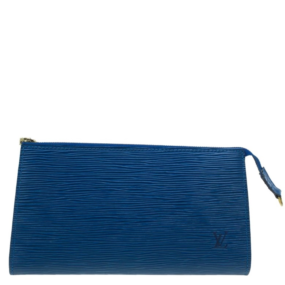 Louis Vuitton Blue Epi Leather Accessories Pochette w/ Dust Bag and COA